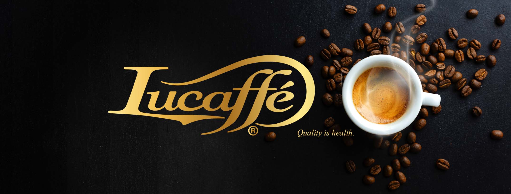 Lucaffé Grains de café Banner